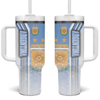 Argentina Football Tumbler With Handle La Albiceleste Soccer - Road To Champion
