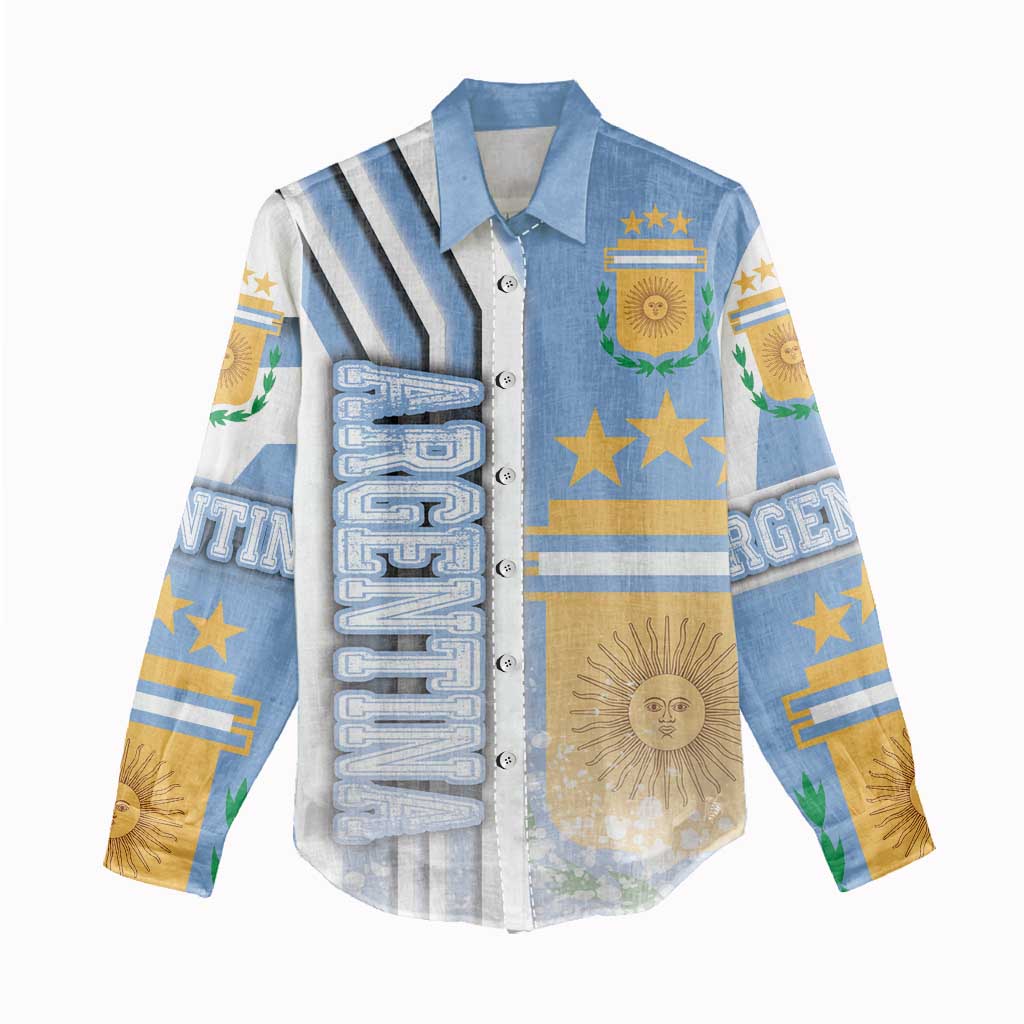 Argentina Football Women Casual Shirt La Albiceleste Soccer - Road To Champion