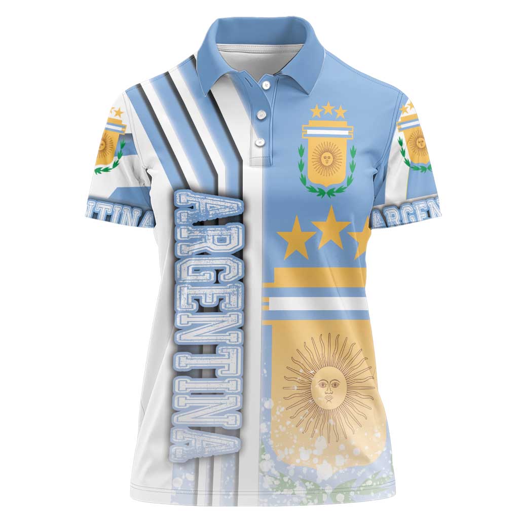 Argentina Football Women Polo Shirt La Albiceleste Soccer - Road To Champion
