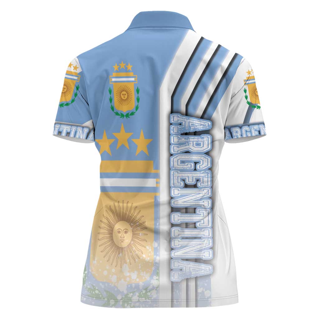 Argentina Football Women Polo Shirt La Albiceleste Soccer - Road To Champion