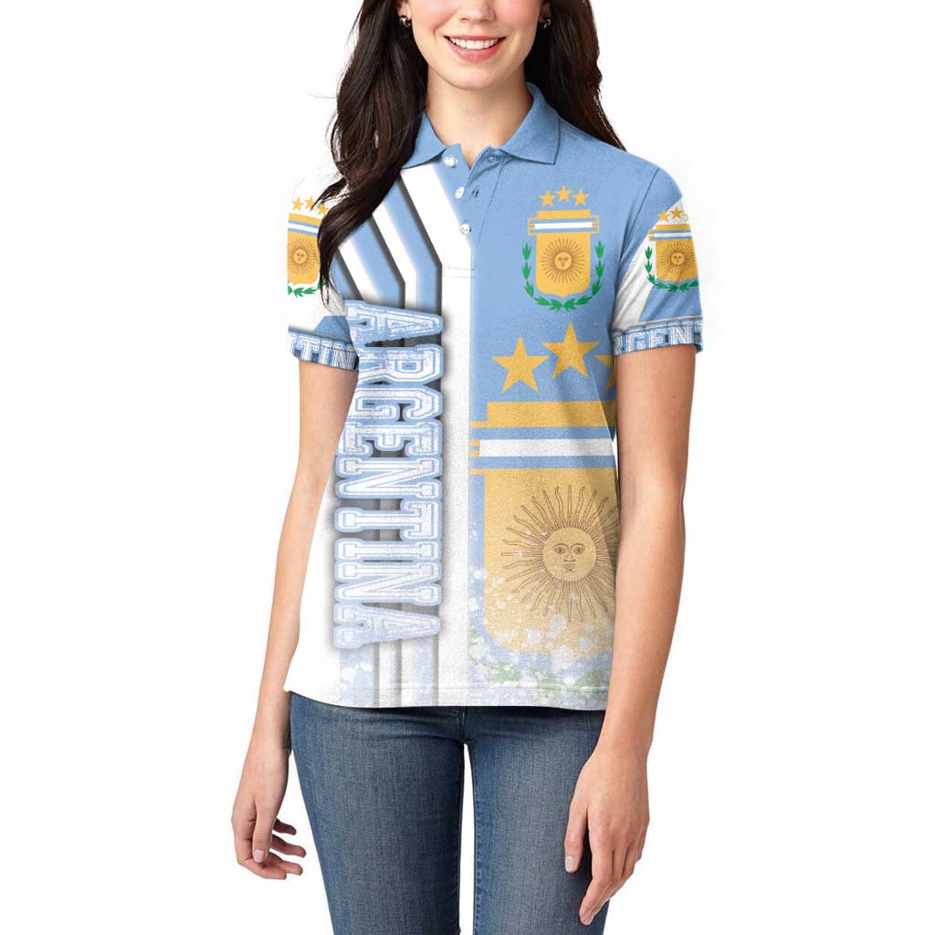 Argentina Football Women Polo Shirt La Albiceleste Soccer - Road To Champion
