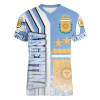 Argentina Football Women V-Neck T-Shirt La Albiceleste Soccer - Road To Champion