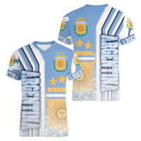 Argentina Football Women V-Neck T-Shirt La Albiceleste Soccer - Road To Champion