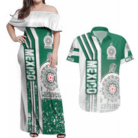 Mexico Football Couples Matching Off Shoulder Maxi Dress and Hawaiian Shirt El Tri Soccer - Road To Champion - Wonder Print Shop
