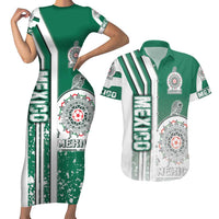 Mexico Football Couples Matching Short Sleeve Bodycon Dress and Hawaiian Shirt El Tri Soccer - Road To Champion - Wonder Print Shop