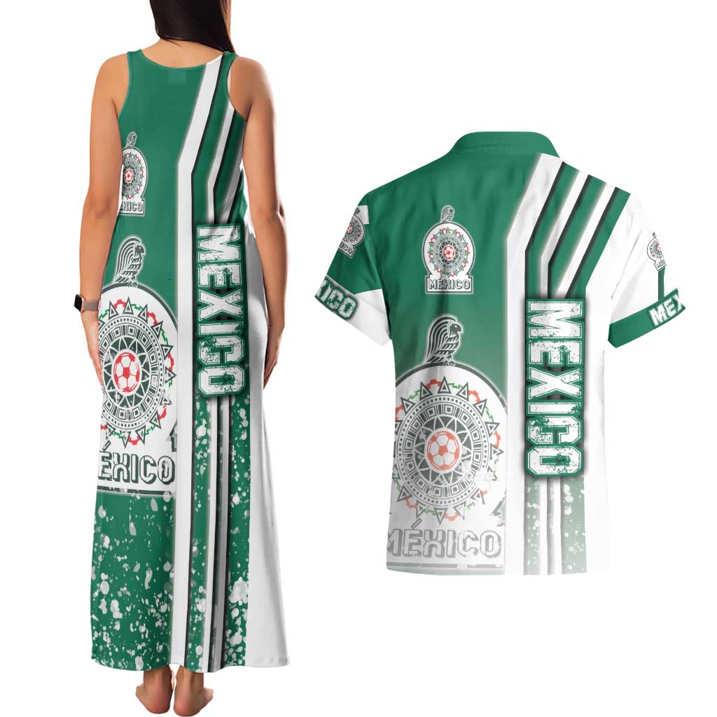 Mexico Football Couples Matching Tank Maxi Dress and Hawaiian Shirt El Tri Soccer - Road To Champion - Wonder Print Shop