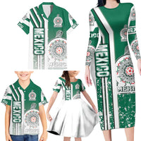 Mexico Football Family Matching Long Sleeve Bodycon Dress and Hawaiian Shirt El Tri Soccer - Road To Champion - Wonder Print Shop