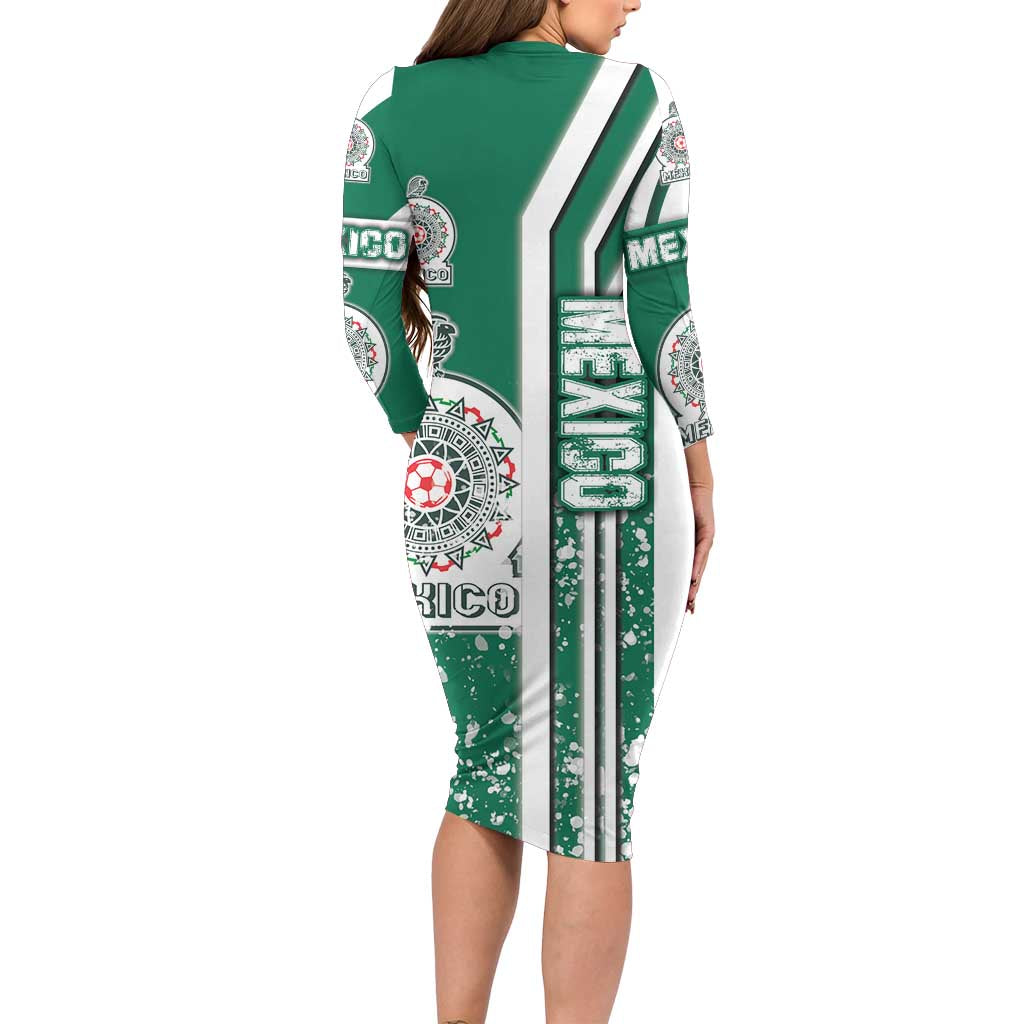 Mexico Football Family Matching Long Sleeve Bodycon Dress and Hawaiian Shirt El Tri Soccer - Road To Champion - Wonder Print Shop