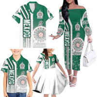 Mexico Football Family Matching Off The Shoulder Long Sleeve Dress and Hawaiian Shirt El Tri Soccer - Road To Champion - Wonder Print Shop