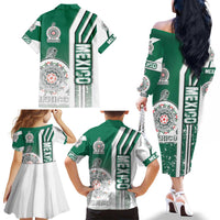 Mexico Football Family Matching Off The Shoulder Long Sleeve Dress and Hawaiian Shirt El Tri Soccer - Road To Champion - Wonder Print Shop
