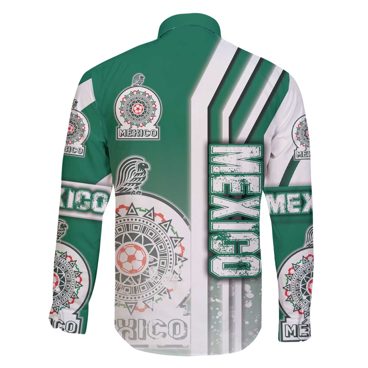 Mexico Football Family Matching Off The Shoulder Long Sleeve Dress and Hawaiian Shirt El Tri Soccer - Road To Champion - Wonder Print Shop