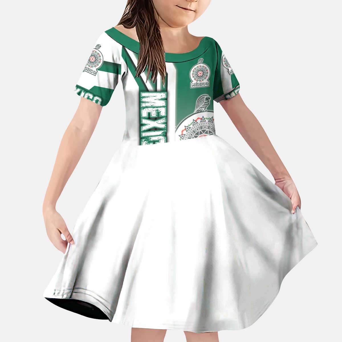 Mexico Football Kid Short Sleeve Dress El Tri Soccer - Road To Champion - Wonder Print Shop