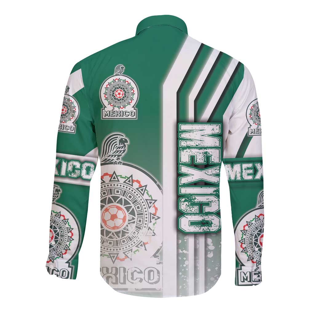 Mexico Football Long Sleeve Button Shirt El Tri Soccer - Road To Champion - Wonder Print Shop