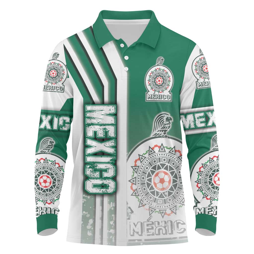 Mexico Football Long Sleeve Polo Shirt El Tri Soccer - Road To Champion - Wonder Print Shop
