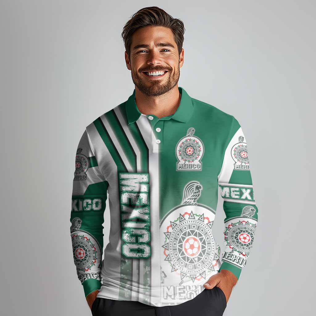 Mexico Football Long Sleeve Polo Shirt El Tri Soccer - Road To Champion - Wonder Print Shop