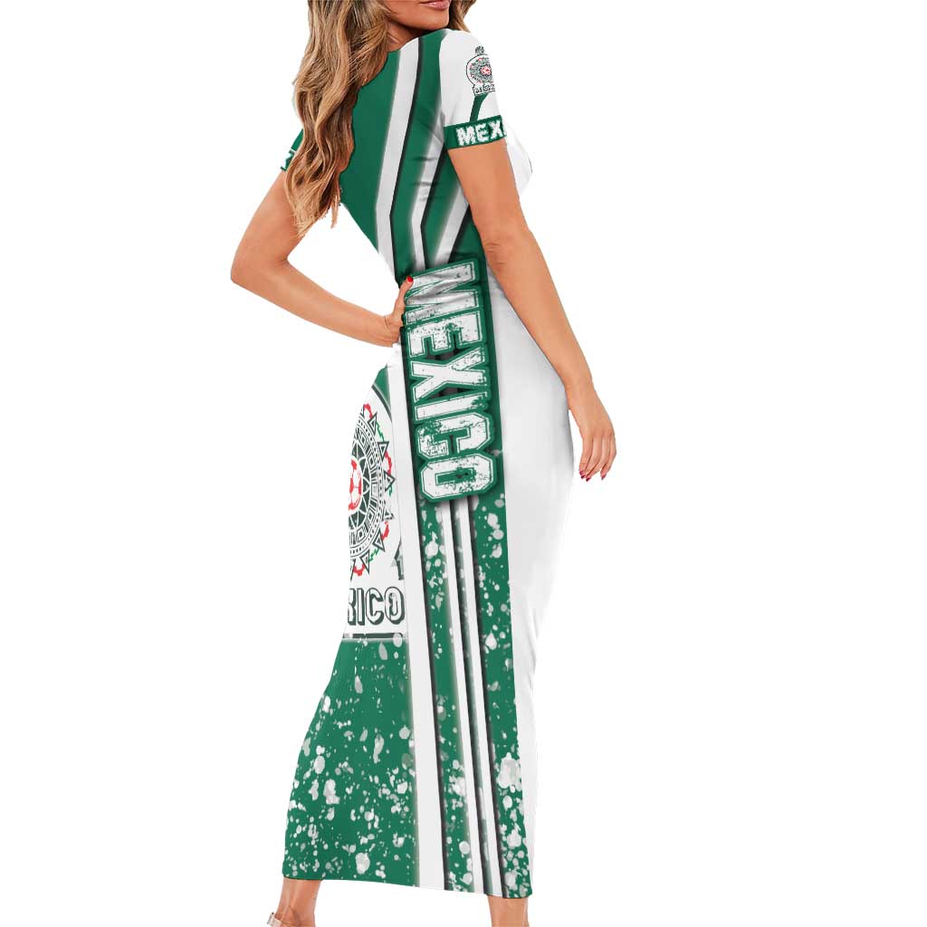 Mexico Football Short Sleeve Bodycon Dress El Tri Soccer - Road To Champion - Wonder Print Shop