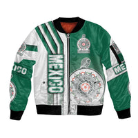 Mexico Football Sleeve Zip Bomber Jacket El Tri Soccer - Road To Champion - Wonder Print Shop