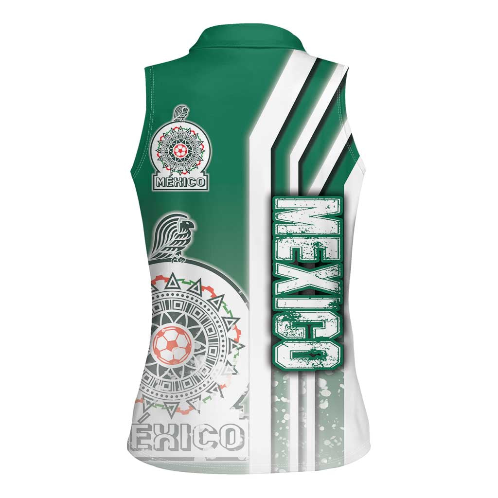 Mexico Football Women Sleeveless Polo Shirt El Tri Soccer - Road To Champion - Wonder Print Shop