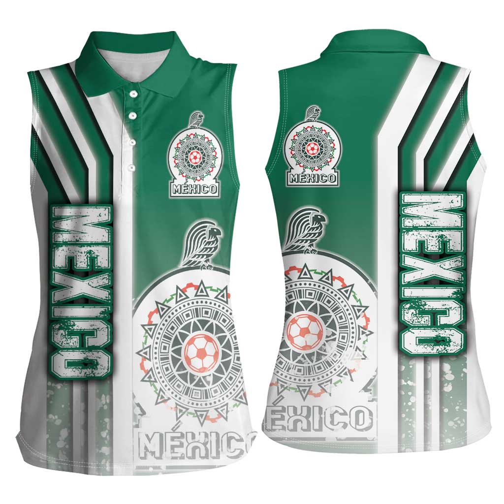 Mexico Football Women Sleeveless Polo Shirt El Tri Soccer - Road To Champion - Wonder Print Shop