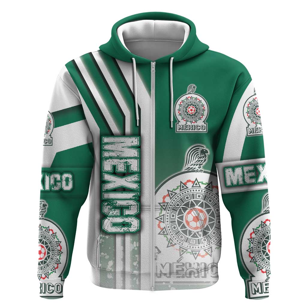Mexico Football Zip Hoodie El Tri Soccer - Road To Champion - Wonder Print Shop