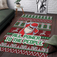 Africa Christmas Black Santa Fist Area Rug All Power to the People - Wonder Print Shop