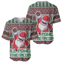 Africa Christmas Black Santa Fist Baseball Jersey All Power to the People - Wonder Print Shop