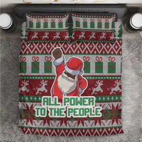 Africa Christmas Black Santa Fist Bedding Set All Power to the People - Wonder Print Shop