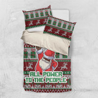 Africa Christmas Black Santa Fist Bedding Set All Power to the People - Wonder Print Shop