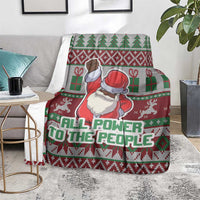 Africa Christmas Black Santa Fist Blanket All Power to the People
