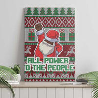 Africa Christmas Black Santa Fist Canvas Wall Art All Power to the People - Wonder Print Shop