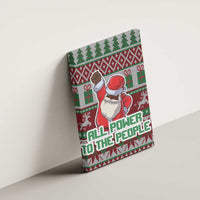 Africa Christmas Black Santa Fist Canvas Wall Art All Power to the People - Wonder Print Shop