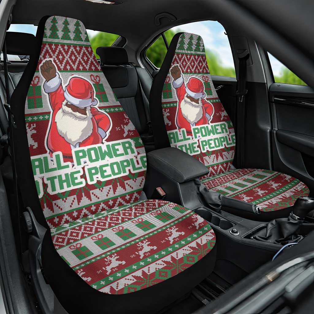 Africa Christmas Black Santa Fist Car Seat Cover All Power to the People - Wonder Print Shop