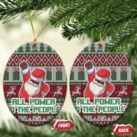 Africa Christmas Black Santa Fist Ceramic Ornament All Power to the People - Wonder Print Shop