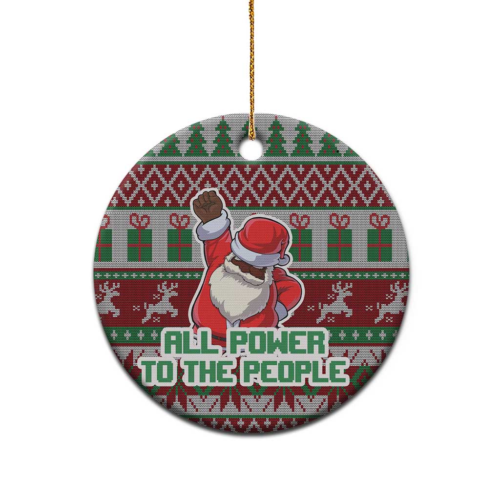 Africa Christmas Black Santa Fist Ceramic Ornament All Power to the People - Wonder Print Shop