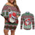 Africa Christmas Black Santa Fist Couples Matching Off Shoulder Short Dress and Long Sleeve Button Shirt All Power to the People - Wonder Print Shop