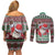 Africa Christmas Black Santa Fist Couples Matching Off Shoulder Short Dress and Long Sleeve Button Shirt All Power to the People - Wonder Print Shop