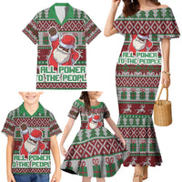 Africa Christmas Black Santa Fist Family Matching Mermaid Dress and Hawaiian Shirt All Power to the People - Wonder Print Shop