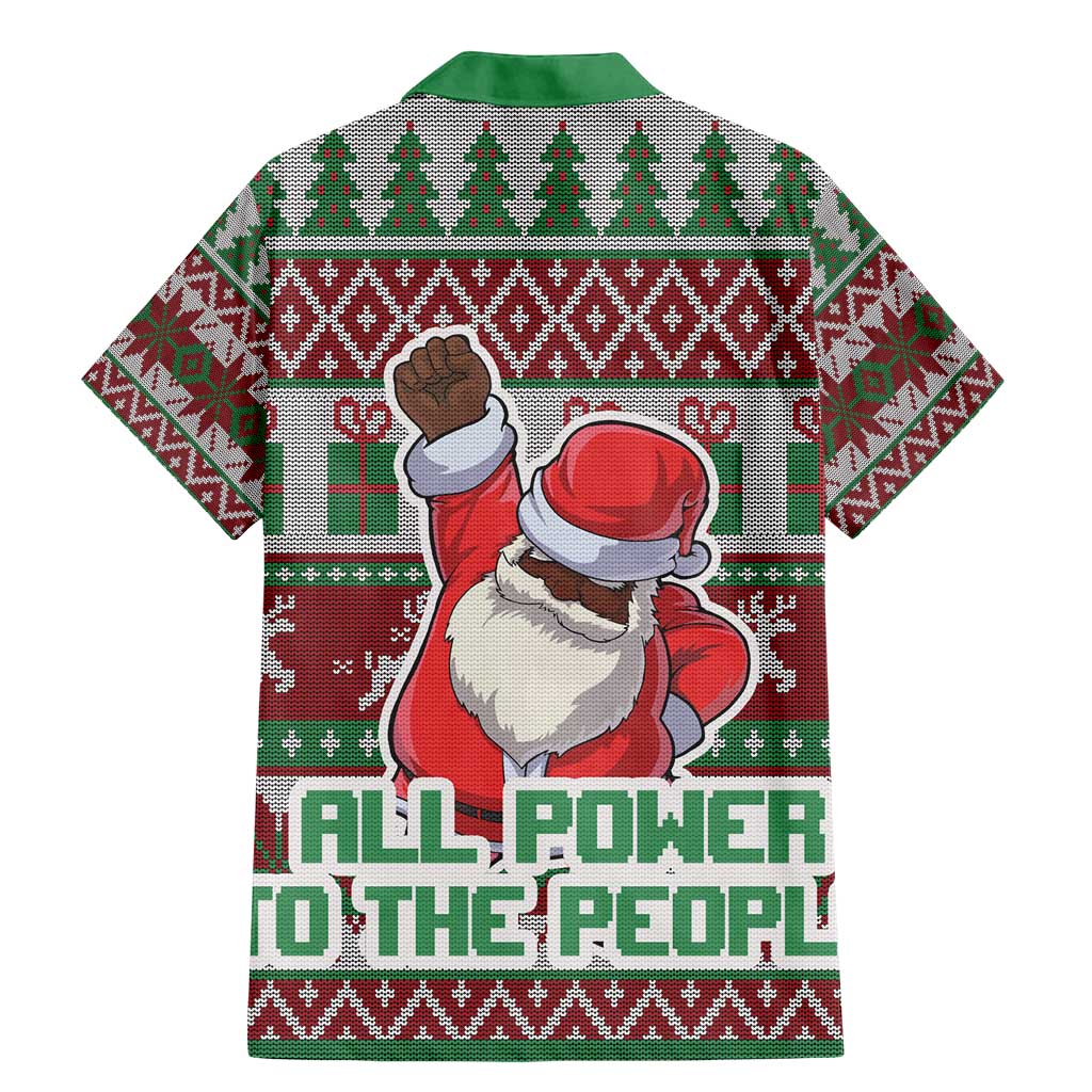 Africa Christmas Black Santa Fist Family Matching Mermaid Dress and Hawaiian Shirt All Power to the People - Wonder Print Shop