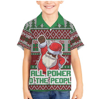 Africa Christmas Black Santa Fist Family Matching Mermaid Dress and Hawaiian Shirt All Power to the People - Wonder Print Shop