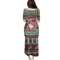 Africa Christmas Black Santa Fist Family Matching Puletasi and Hawaiian Shirt All Power to the People - Wonder Print Shop