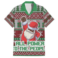 Africa Christmas Black Santa Fist Family Matching Short Sleeve Bodycon Dress and Hawaiian Shirt All Power to the People - Wonder Print Shop