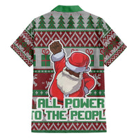 Africa Christmas Black Santa Fist Family Matching Short Sleeve Bodycon Dress and Hawaiian Shirt All Power to the People - Wonder Print Shop