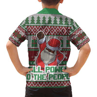 Africa Christmas Black Santa Fist Family Matching Summer Maxi Dress and Hawaiian Shirt All Power to the People - Wonder Print Shop