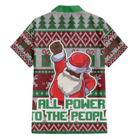 Africa Christmas Black Santa Fist Family Matching Summer Maxi Dress and Hawaiian Shirt All Power to the People - Wonder Print Shop