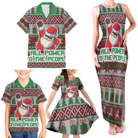 Africa Christmas Black Santa Fist Family Matching Tank Maxi Dress and Hawaiian Shirt All Power to the People - Wonder Print Shop