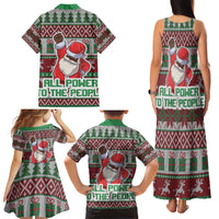 Africa Christmas Black Santa Fist Family Matching Tank Maxi Dress and Hawaiian Shirt All Power to the People - Wonder Print Shop