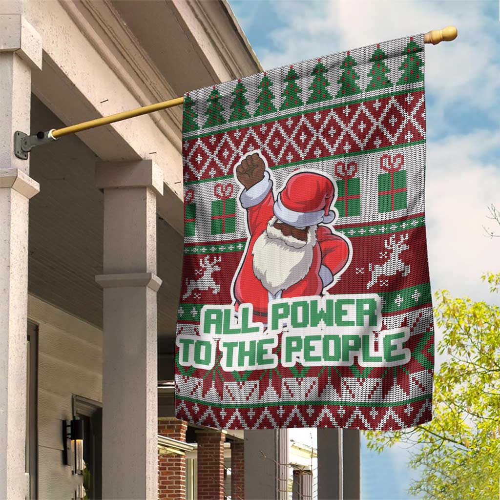 Africa Christmas Black Santa Fist Garden Flag All Power to the People - Wonder Print Shop