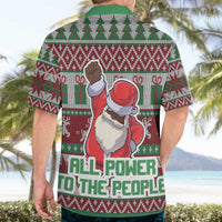Africa Christmas Black Santa Fist Hawaiian Shirt All Power to the People - Wonder Print Shop