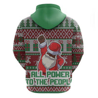 Africa Christmas Black Santa Fist Hoodie All Power to the People - Wonder Print Shop