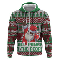 Africa Christmas Black Santa Fist Hoodie All Power to the People - Wonder Print Shop